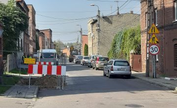 Widok robót prowadzonych na ul. Długosza